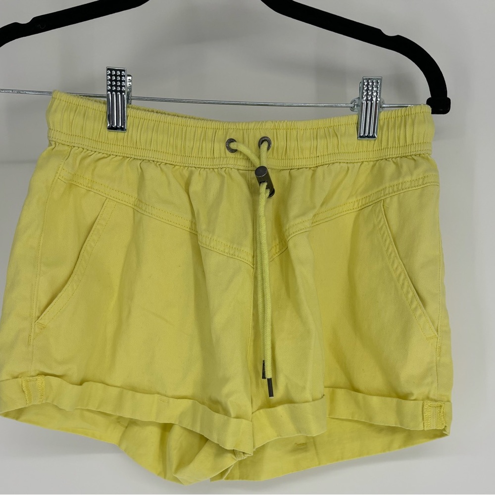 Volcom Women's Drawstring Bright Yellow Shorts - Picture 2 of 10